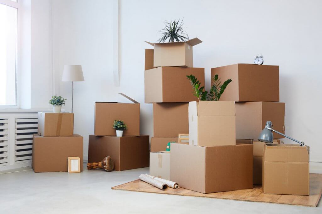 Moving plants with packed boxes