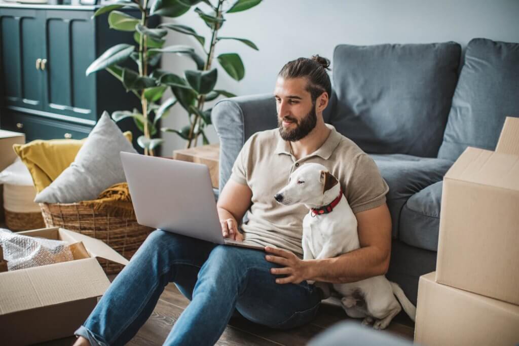 A guy with his pet