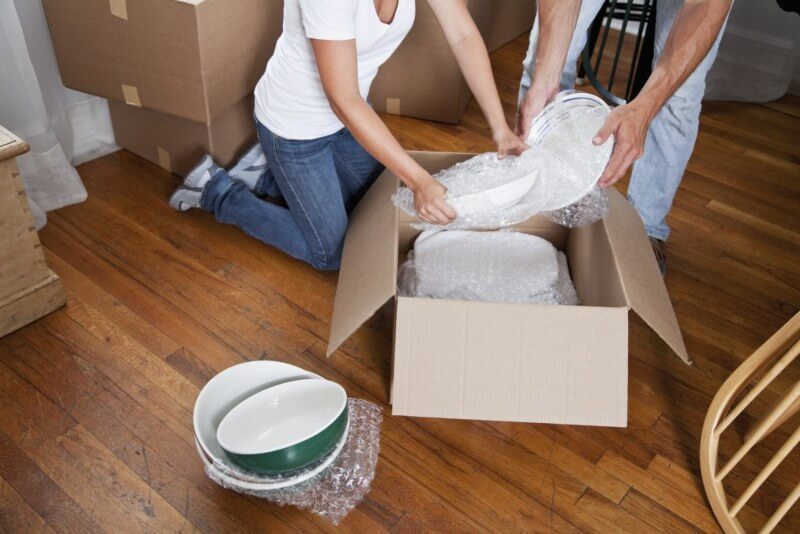 packing dishes