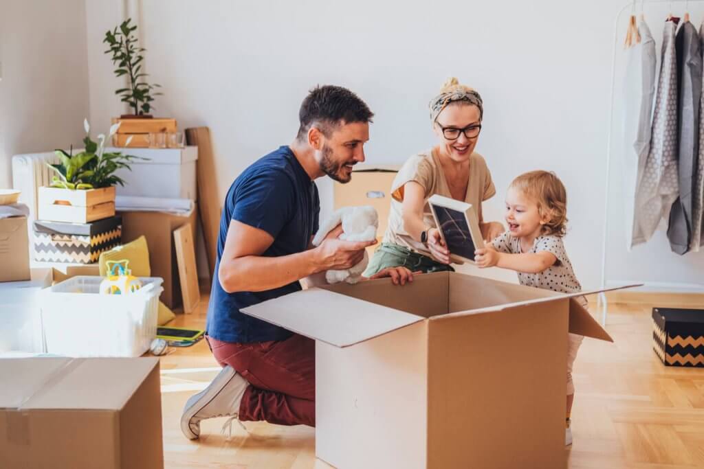 Cheerful Family Moving In New Home