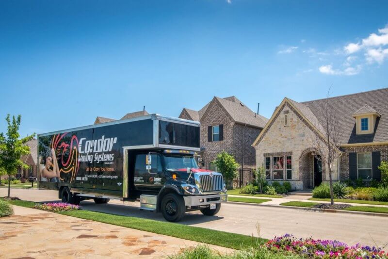 The Condor moving truck in street at Hurst, TX.