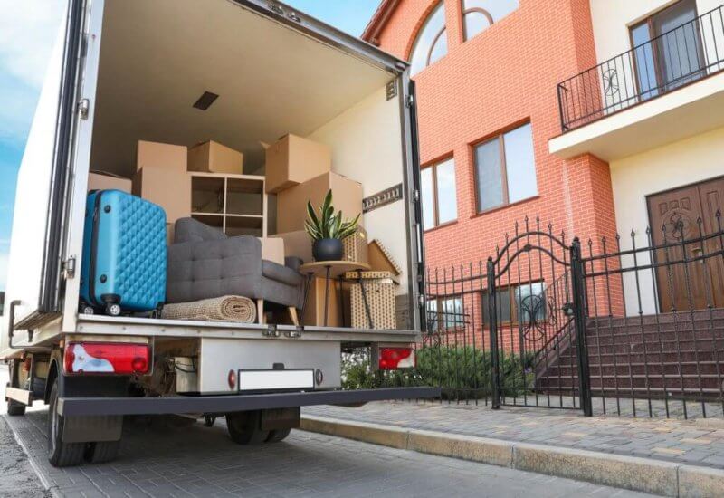 The white color shifting home truck