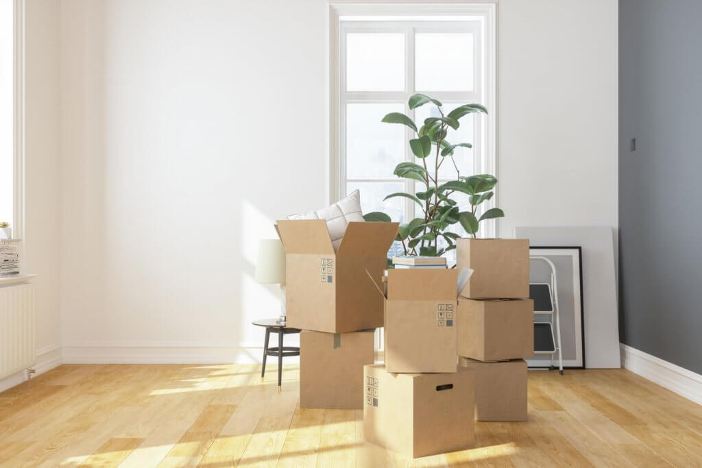 The Cardboard Boxes for moving to new apartment at Hurst, TX.